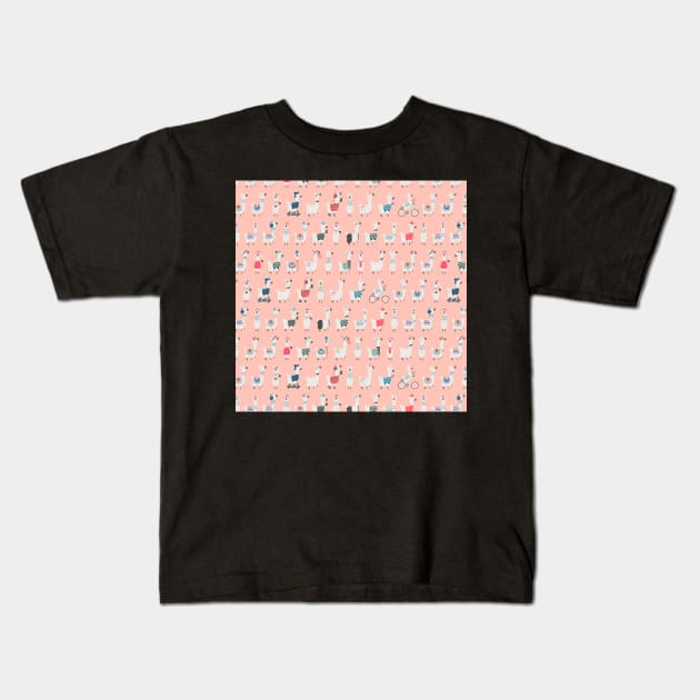 Cool llamas col. Kids T-Shirt by melomania